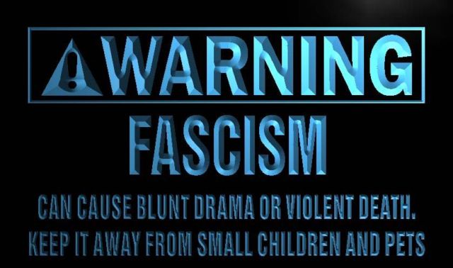 Warning Fascism Neon Light Sign